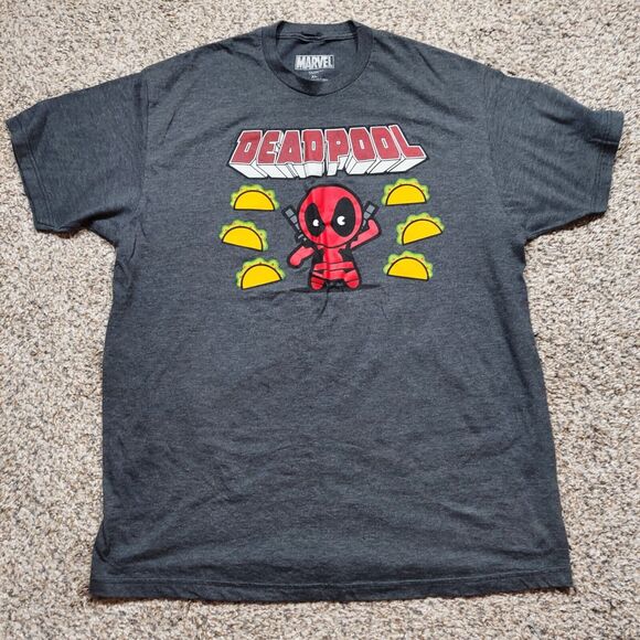Deadpool Marvel T-Shirt Size XL Lot-2 Shirts Total Black & Gray - Picture 6 of 10